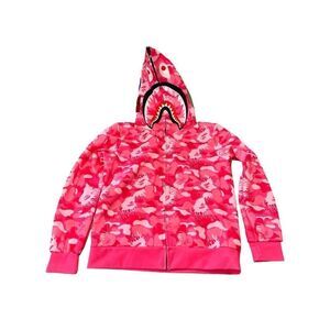 Unisex Multicolor Shark Camouflage Digital Print Sweatshirts Hooded Hip-hop Top